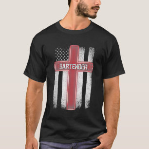 Camiseta Barman Navidades De Bandera Estadounidense Xmas Re