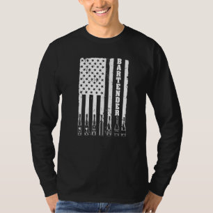 Camiseta Barman Para Hombres Mujeres Bandera Estadounidense