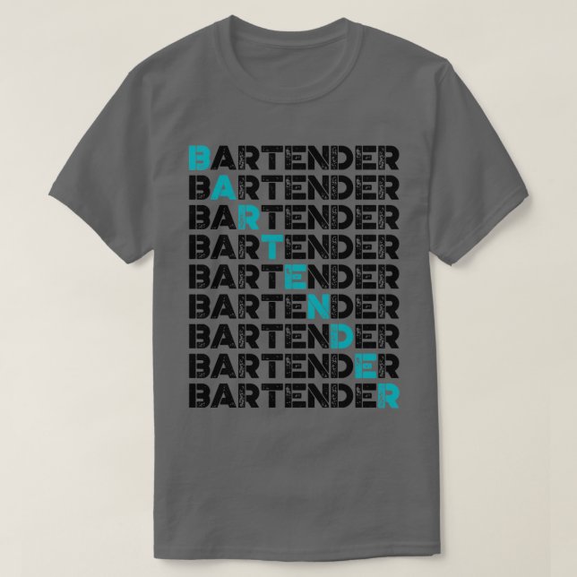 Camiseta barman vintage retro bartender 1 (Diseño del anverso)