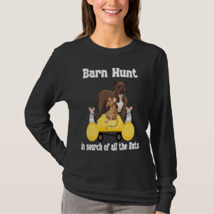 Camiseta Barn Hunt en busca de ratas con Bull Terrys