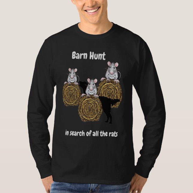 Camiseta Barn Hunt  search of rats with Flat coated Retriev (Anverso)