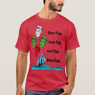 Camiseta Barney Miller One Fish Dos Peces Rojo Pescado Azul