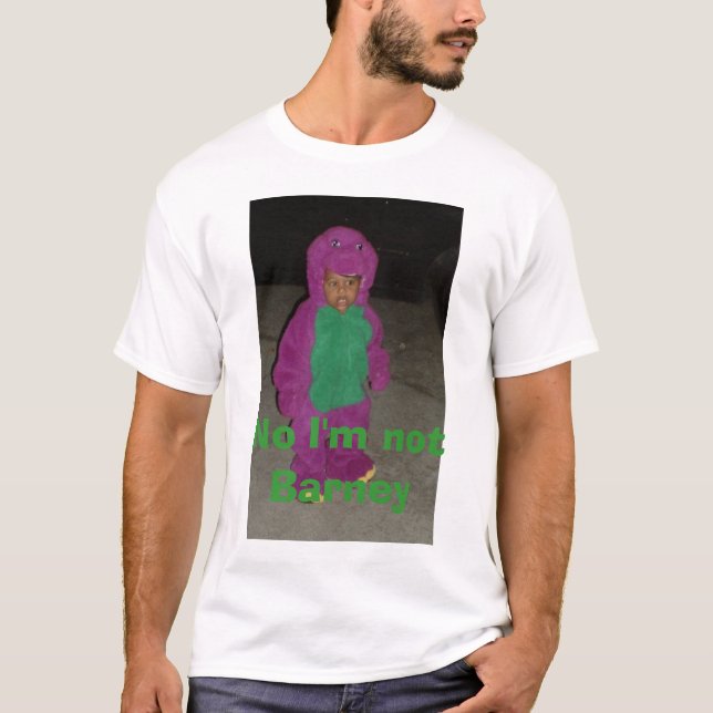 Camiseta barneycrop, ningún no soy Barney (Anverso)