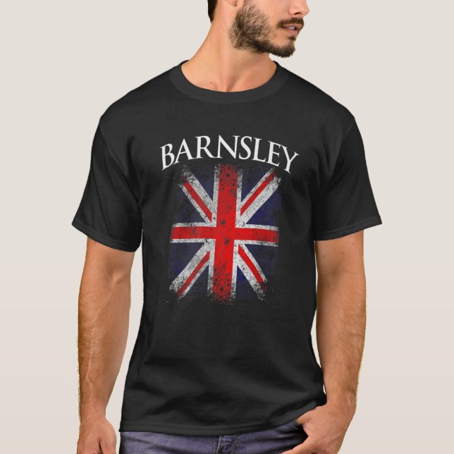 Camiseta Barnsley Vintage Retro Bandera Británica Graciosa (Anverso)
