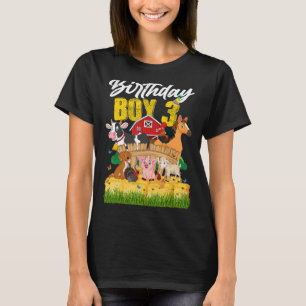 Camiseta Barnyard Birthday Boy, niño de 3 años, animales de