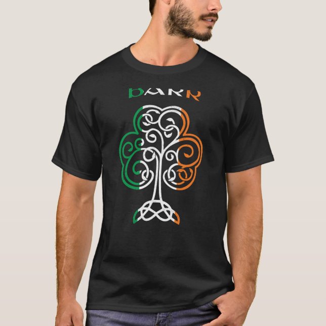 Camiseta BARR Nombre irlandés Shamrock Ireland Flag Family (Anverso)