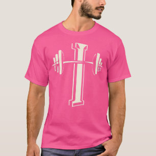 Camiseta Barra Cruz Divertido Cristiano Gimnasio Jesús Leva