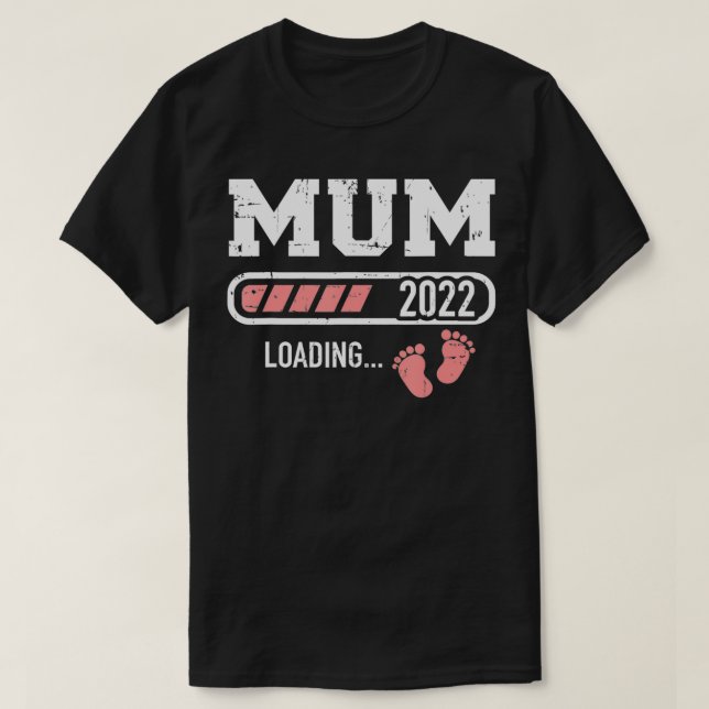 Camiseta barra de carga de mamá 2022 para nueva mamá (Diseño del anverso)