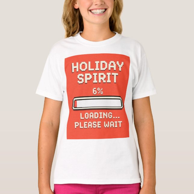 Camiseta Barra de carga del Espíritu Navideño (Anverso)