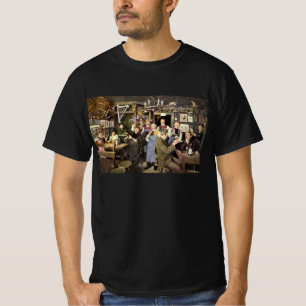 Camiseta Barra de estilo antiguo con gente celebrando, una 