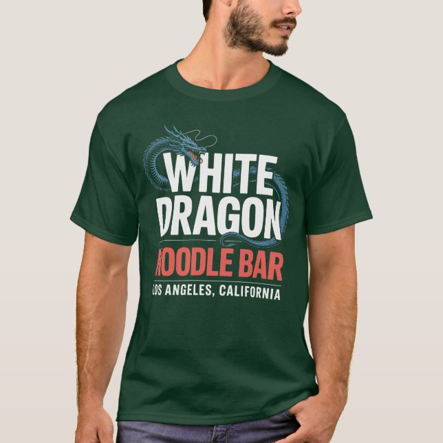 Camiseta Barra de fideos del dragón blanco (Anverso)
