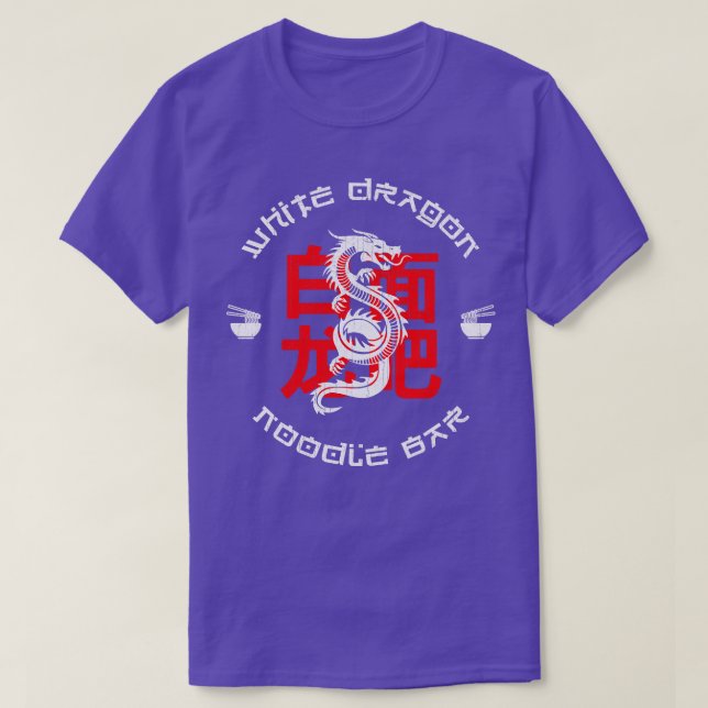 Camiseta Barra de fideos del dragón blanco (Diseño del anverso)