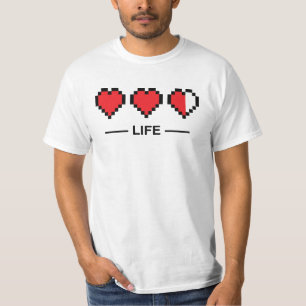 Camiseta barra de la vida 8bit