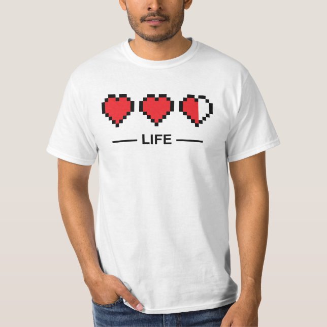 Camiseta barra de la vida 8bit (Anverso)