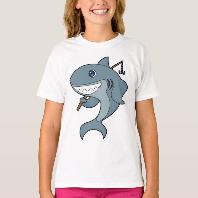 Camiseta Barra de pesca de la pesca de tiburón (Anverso)