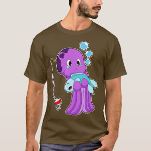 Camiseta Barra de pesca de peces de pulpo