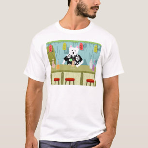 Camiseta Barra de Terrier blanco de montaña del oeste Tiki