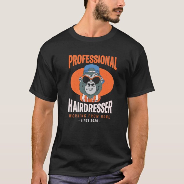 Camiseta Barra Hairstylist Boss Hairdresser desde casa (Anverso)