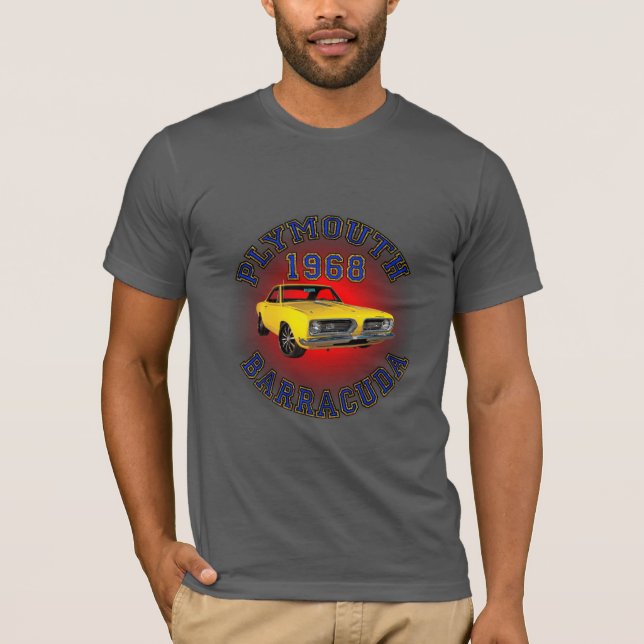 Camiseta Barracuda 1968 de Plymouth de los hombres (Anverso)