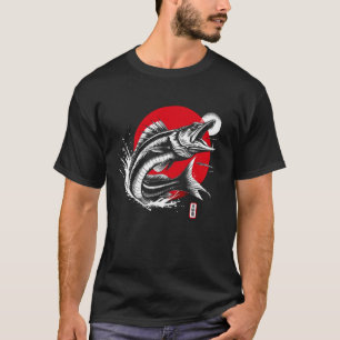 Camiseta Barracuda. Animal Cool Sumi-e Atardecer