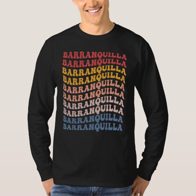 Camiseta Barranquilla City Groovy Retro (Anverso)