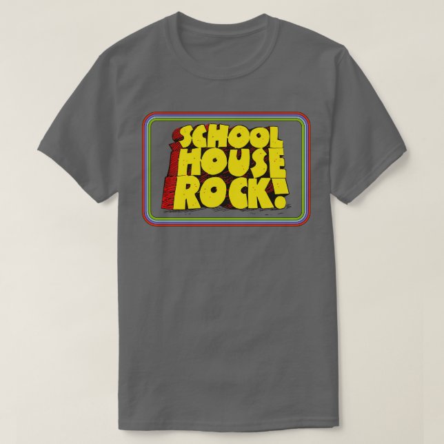 Camiseta Barras de títulos retro de la escuela Rock 70 (Diseño del anverso)