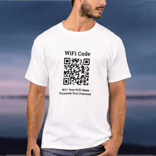 Camiseta Barras Wifi Details Plus QR Code Plus Dirección en