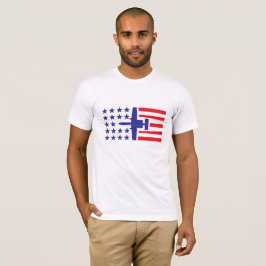 Camiseta Barras y estrellas azules rojas del jet del ataque