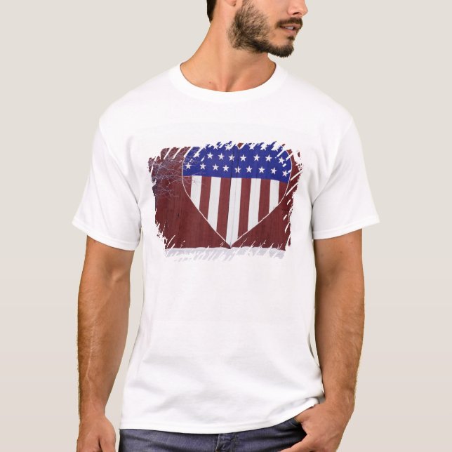 Camiseta Barras y estrellas en forma de corazón (Anverso)