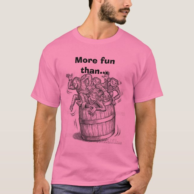 Camiseta Barrel los monos llenos del o, más diversión que… (Anverso)