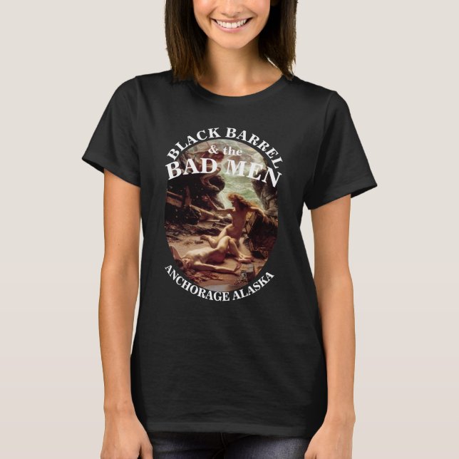 CAMISETA BARREL NEGRO Y EL MAL ANCLAJE DE HOMBRES ALASKA AK (Anverso)
