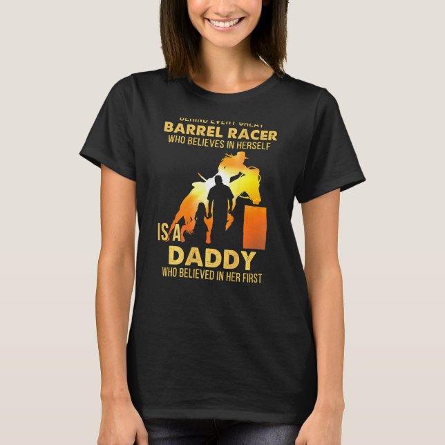 Camiseta Barrel Racer Dad From Barrel Horse Carreras Hija (Anverso)