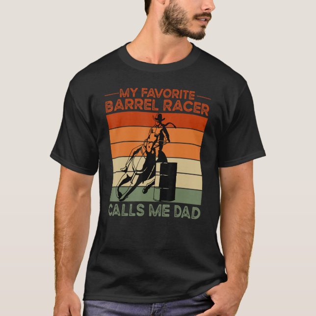 Camiseta Barrel Racer Dad Western Rodeo Horario (Anverso)
