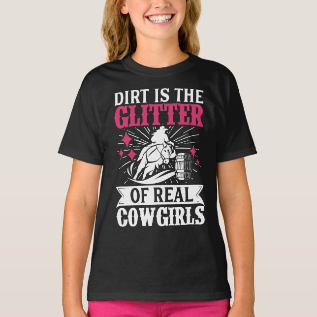 Camiseta Barrel Racer Dirt Es El Purpurina De Las Chicas Va (Anverso)