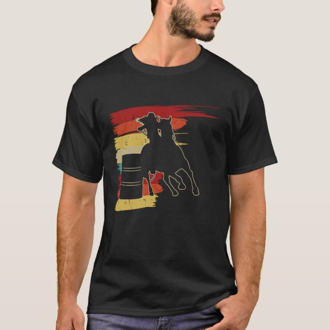 Camiseta Barrel Racer Graphic Rodeo Cowgirl Retro Barrel Ra (Anverso)