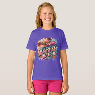 Camiseta Barrel Racer Texto Con Gorra Occidental