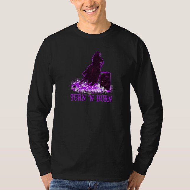 Camiseta Barrel Racer Turn and Burn Barrel Racing Rodeo Cow (Anverso)