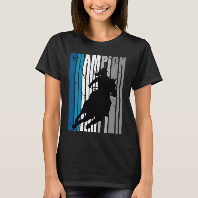 Camiseta Barrel Racing Champion Horse Riding Teal Cowgirl W (Anverso)