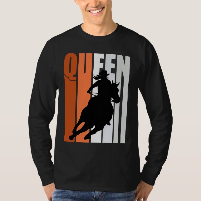 Camiseta Barrel Racing Queen Rodeo Women Cowgirls Retro Ora (Anverso)