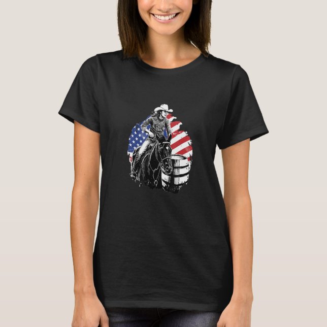 Camiseta Barrel Riding Western Cowgirl (Anverso)