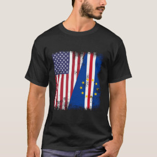 Camiseta Barrera Cabo Verde Bandera de Medio Cabo Verde Reg
