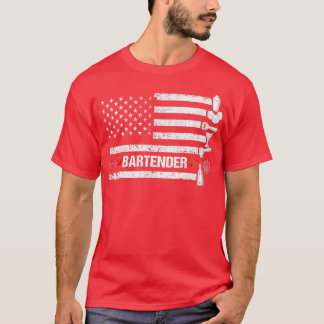 Camiseta Barrera de trabajo de barra de banderas estadounid
