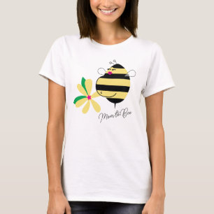 Camiseta Barriga de Bebé Floral Amarillo Mamá Abeja