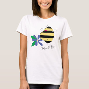 Camiseta Barriguita Floral Azul Mamá Abeja