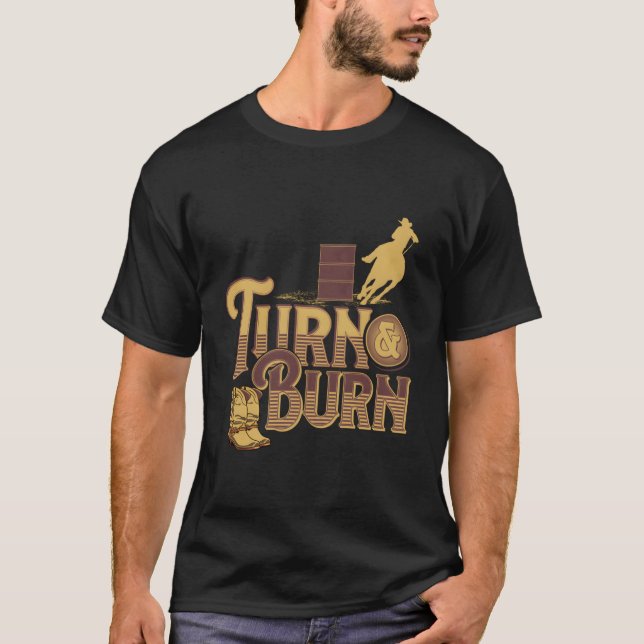Camiseta Barril Carreras Camisas Girar N Burn Rodeo Barrel  (Anverso)