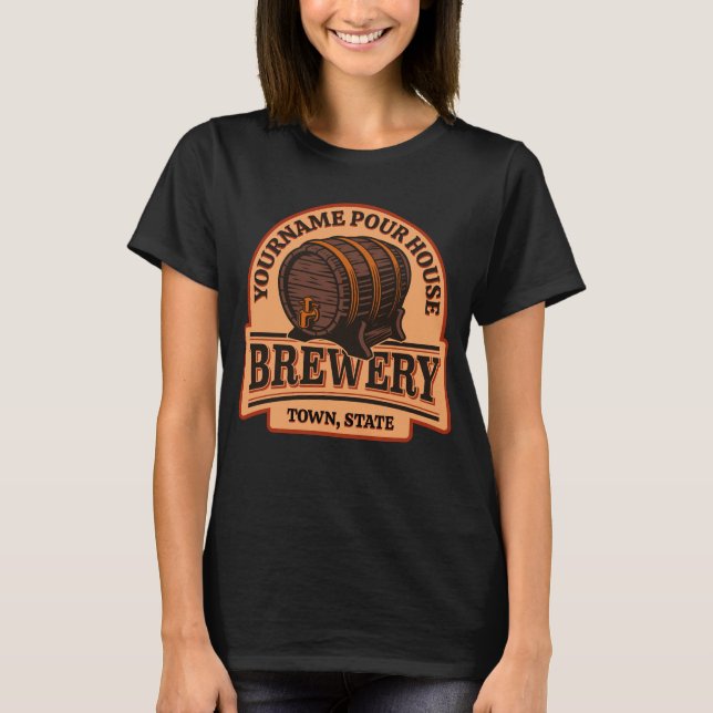 Camiseta Barril de cerveza de roble antiguo de nombre perso (Anverso)