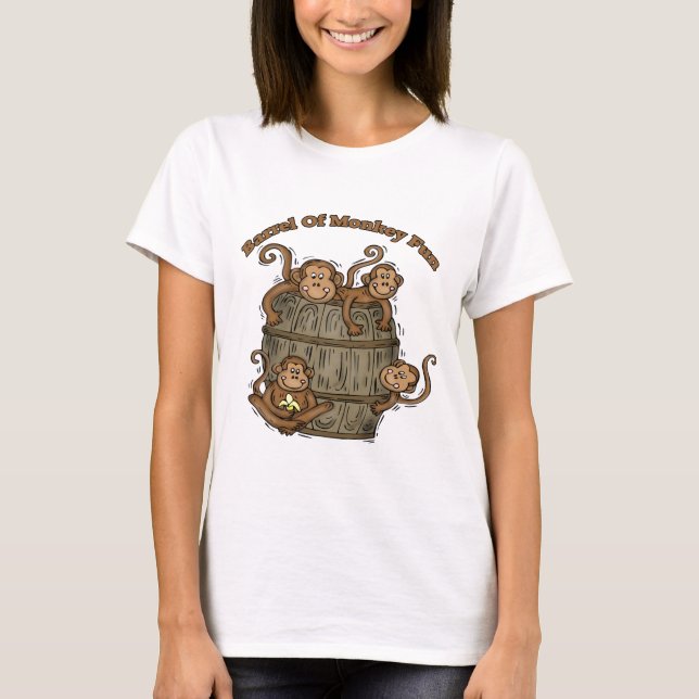 Camiseta Barril de diversión del mono (Anverso)