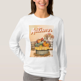 Camiseta Barril lleno de calabazas otoño