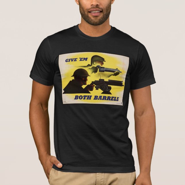 Camiseta Barriles, ejército e industria, esfuerzo de guerra (Anverso)