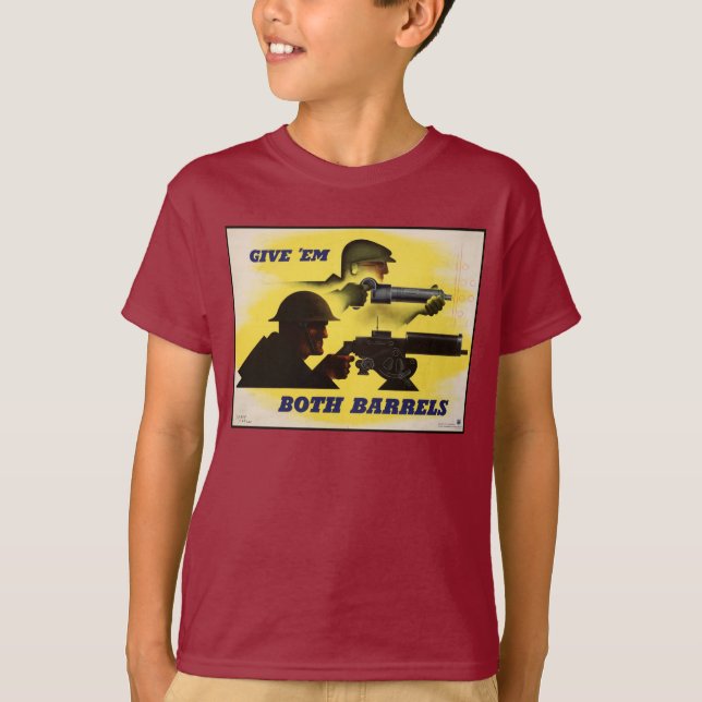 Camiseta Barriles, ejército e industria, esfuerzo de guerra (Anverso)